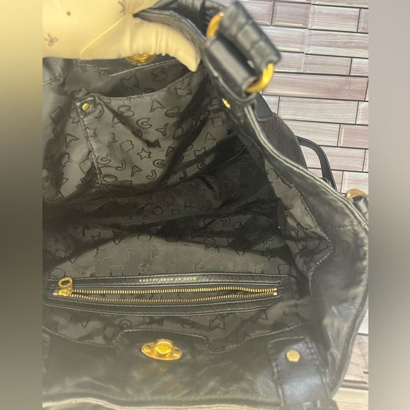 MARC JACOBS BLACK SEQUIN LEATHER HANDBAG VINTAGE - Picture 13 of 15